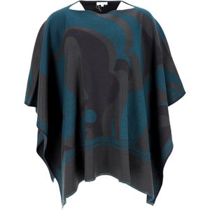 Escada Gedrukt Poncho in Multicolor Wol
