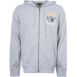True Religion hoodie met boeddha, 3 sterren en rits voor heren, grijs