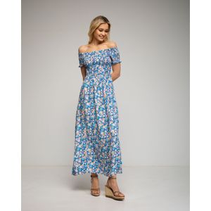 Maxi Jurk - Gebloemd - Gesmokte Borst en Mouwen