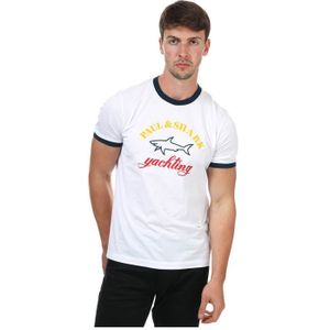 Wit Paul and Shark Yachting Logo-T-shirt voor heren
