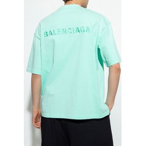 Balenciaga T-shirt met geborduurd logo in groen