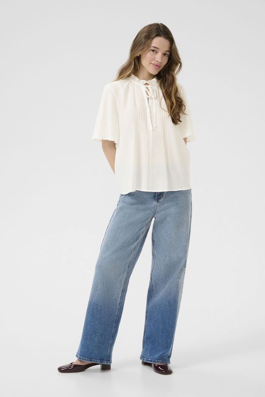 Kaffe - Blouse 'Lianna' - Wit - Wijde Blouse - Effen