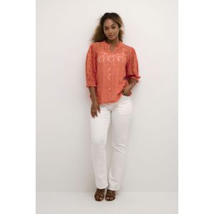 Blouse met korte mouwen A-shape Hot Coral