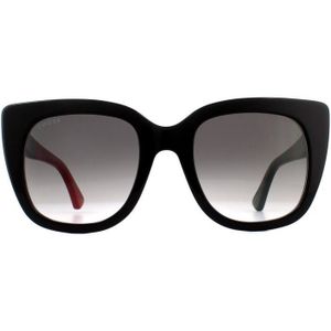 Gucci Cat Eye Dames zwart met rode en groene bruine gradiÃ«nt zonnebril