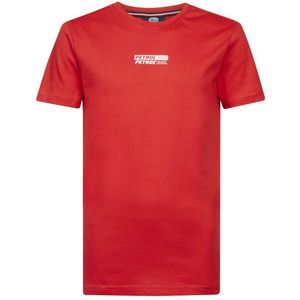 Petrol Industries - Jongens Contrast Logo T-Shirt - Rood - Maat 16J / 176cm