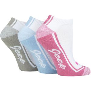 Dames Prestatie Trainer Sokken | Jeep | Ademend Dikke Buiten Cushioned Lage Sokken met Ondersteuning voor de Voetboog - Wit