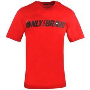 Men's Diesel T-Just SV Only The Brave T-Shirt in Red