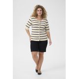 Kaffe Curve - Cardigan - Wit - ½ Mouwen - Ronde Hals - Knoopsluiting