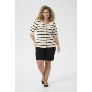 Kaffe Curve - Cardigan - Wit - ½ Mouwen - Ronde Hals - Knoopsluiting