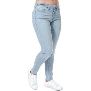 True Religion Jennie Skinny Jeans Met Halfhoge Taille En Gerafelde Zoom Voor Dames, Denim - Maat 27 Kort