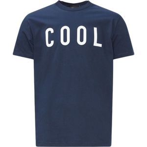 Dsquared2 - T-shirt - Marineblauw - Katoen - Groot Pictogramlogo