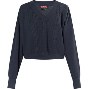 myMo - Blonda - Trui - Marine - Raglanmouwen - V-hals - Katoen