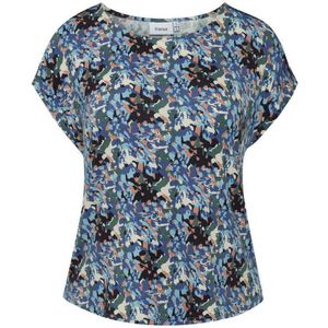 Fransa Plus Size Selection top met all over print blauw