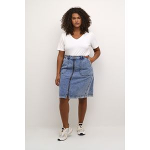 KAFFE - CURVE - Shirt - Wit - V-hals - Kwartmouw