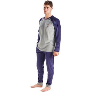 Fluwelen herenpyjama met lange mouwen en ronde hals MU3