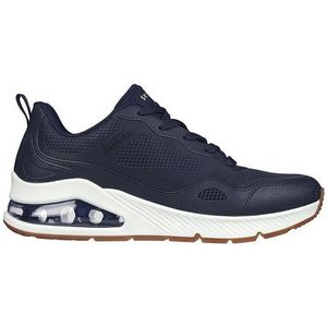 Men's Skechers Mesh Overlay Lace Up Trainers in Navy