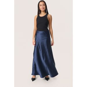 Soaked in Luxury - Anna - A-lijnrok - Zwart - Lange Satijnen Rok