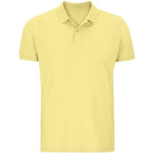 SOLS Heren Planet Piqué Biologisch Poloshirt (Lichtgeel)