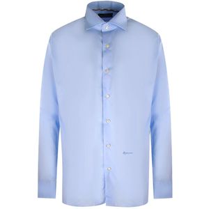 Aquascutum - Lichtblauw - Shirt - Lange Mouwen - 100% Katoen