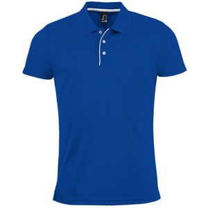 SOLS Heren Performer Korte Mouw Pique Polo Shirt (Koningsblauw) - Maat XL