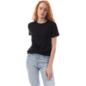 DKNY Dames/Dames Logo Twist Knot T-shirt (Zwart)