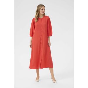 Jurk - Bittersweet red - Casual fit - Lange lengte - 3/4 mouwen