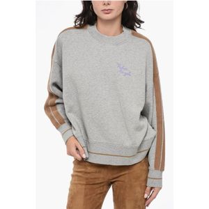 Geborduurde ronde hals trui met contrasterende teddybanden