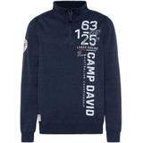 CAMP DAVID - Trui - Marine - Lichtgrijs - Rood