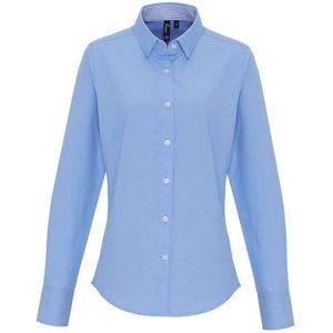 Premier Dames/Dames Gestreept Oxford Formeel Overhemd Met Lange Mouwen (Oxford Blauw)