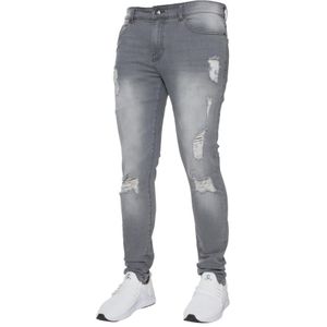 Enzo | Skinny Gescheurde Jeans Voor Heren - Maat 28 Kort