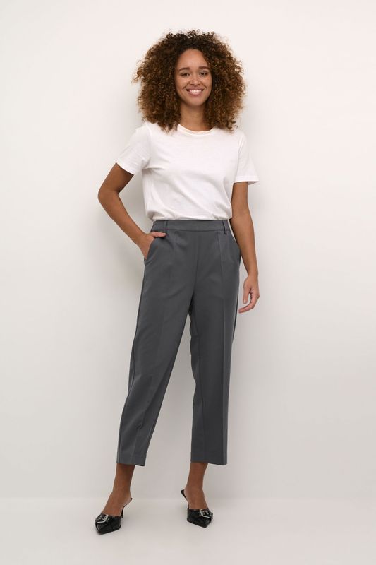 Kaffe - Kasakura Hw Cropped Pants - Grijs - Dames - Polyester