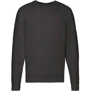 Fruit of the Loom Unisex Lichtgewicht Raglan Sweatshirt voor volwassenen (Zwart)