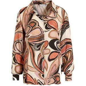 Summum Woman blouse met all over print lichtroze/oranje/zwart