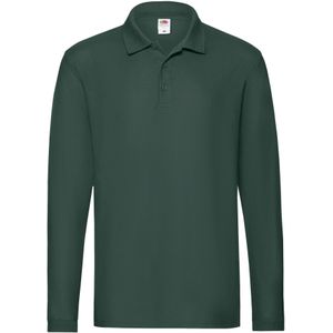 Fruit of the Loom Heren Premium Pique Poloshirt met lange mouwen (Bosgroen)