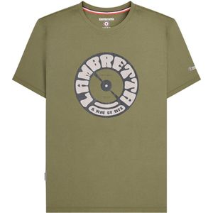 Lambretta Heren Vinyl Record T-Shirt (Khaki)