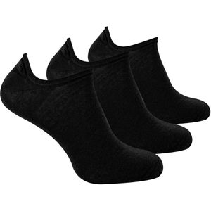 Steven - 3 Paar Heren Merino Wol Onzichtbare Sokken | Ademende Lichte Sokken - Zwart