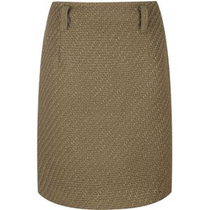 Olijf - Jacquard - Minirok - A-lijn