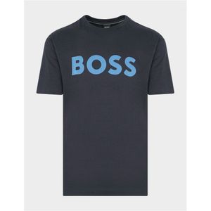Men's Hugo Boss Cotton-Jersey Tee1 Logo Print T-Shirt in Navy
