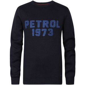 Petrol Industries - Jongens Artwork Gebreide Sweater Bloomington - Blauw - Maat 4J / 104cm