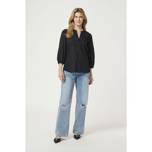 Blouse met lange mouwen Regular fit Black