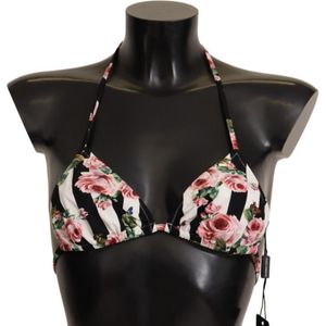 Dolce & Gabbana Zwemkleding Bikini Met Zwart-wit Gestreepte Bloemenprint Voor Dames - Maat XS
