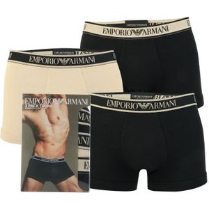 Armani boxershorts voor heren, set van 3, beige-zwart