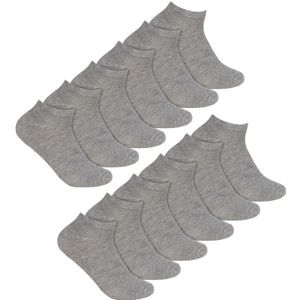 12 Paar Multiverpakking Dames BamboeTrainer Sokken | Ademende lichtgewicht gedempte laag uitgesneden sokken - Grijs