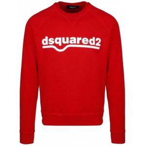 Dsquared2 Klassieke Raglan Fit Logo Rode Trui - Maat S