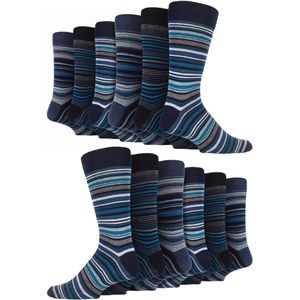12 paar kleurrijke herensokken met kleurrijke strepen - Leicester