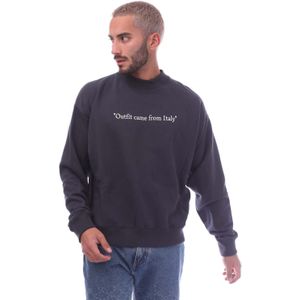 Heren Off White From Italy Skate Crewneck Sweatshirt in Navy