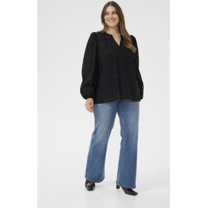 Kaffe Curve, Dames, Blouses & Shirts, Zwart, Maat: 2XL