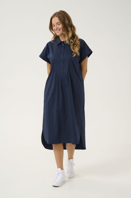 CULTURE - Berri Antoinett - Jurk - Ultramarine Blauw - 3/4 Lengte