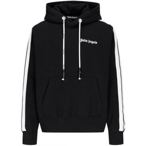 Palm Angels Fleece Track Zwarte Hoodie - Maat S