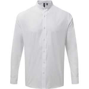 Premier Volwassenen Unisex opa's overhemd met lange mouwen (Wit)